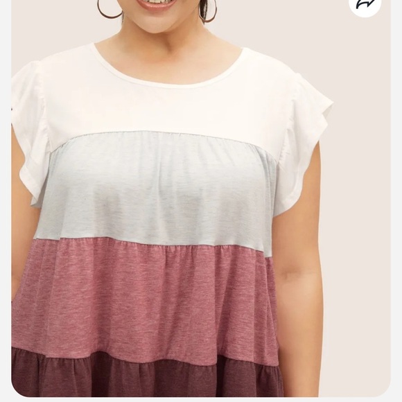 BloomChic Plus Size 2XL Color Block Contrast Cap Sleeve Tank Top us18-20 - Picture 3 of 8